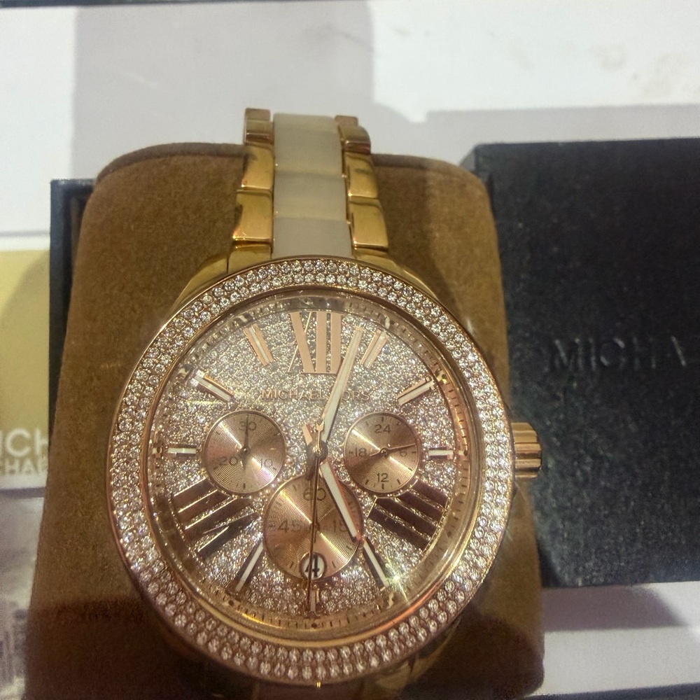 Michael Kors Gold and Silver Women's Watch - Picture 2 of 4